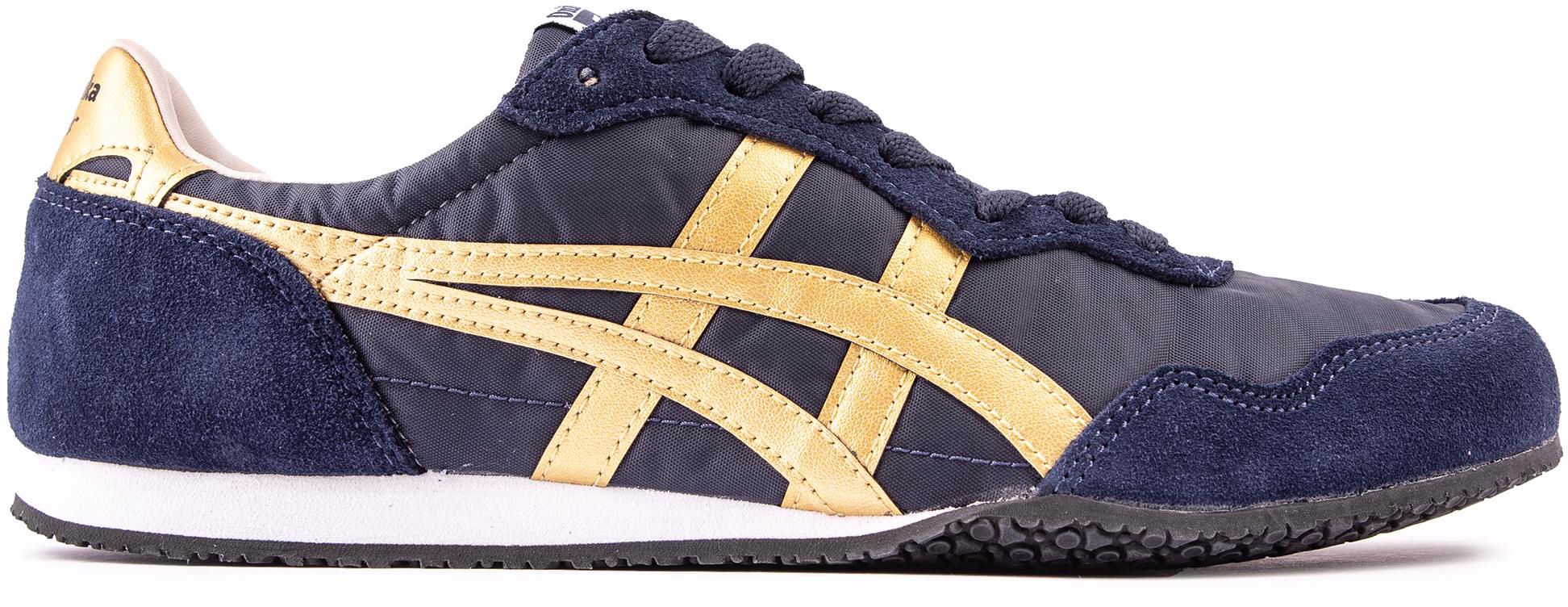 Mens Onitsuka Tiger Serrano Trainers In Navy Gold Soletrader