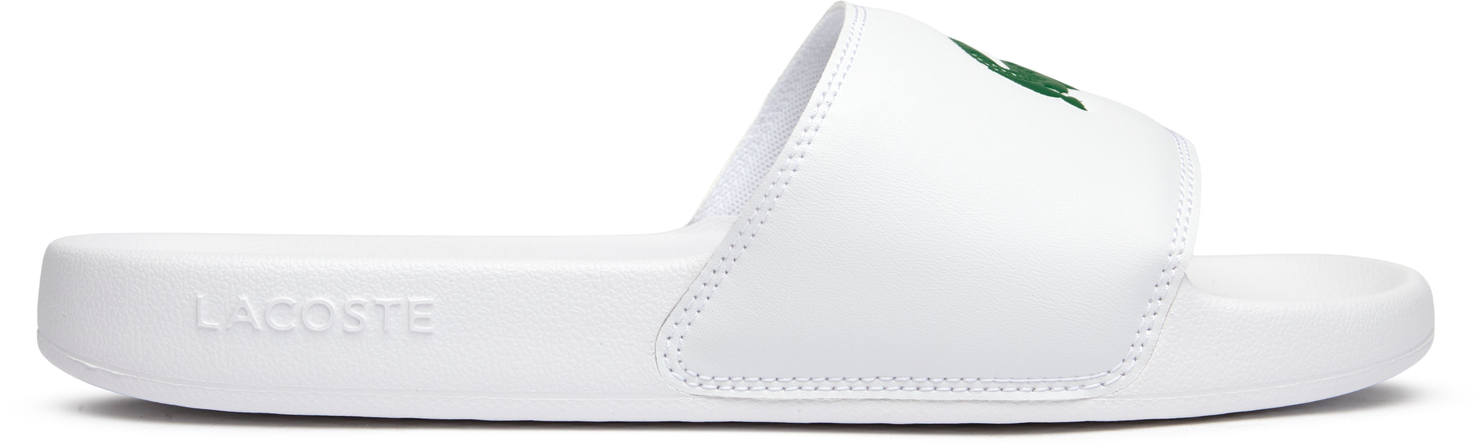 Mens Lacoste Serve Slide Sandals In White | Soletrader