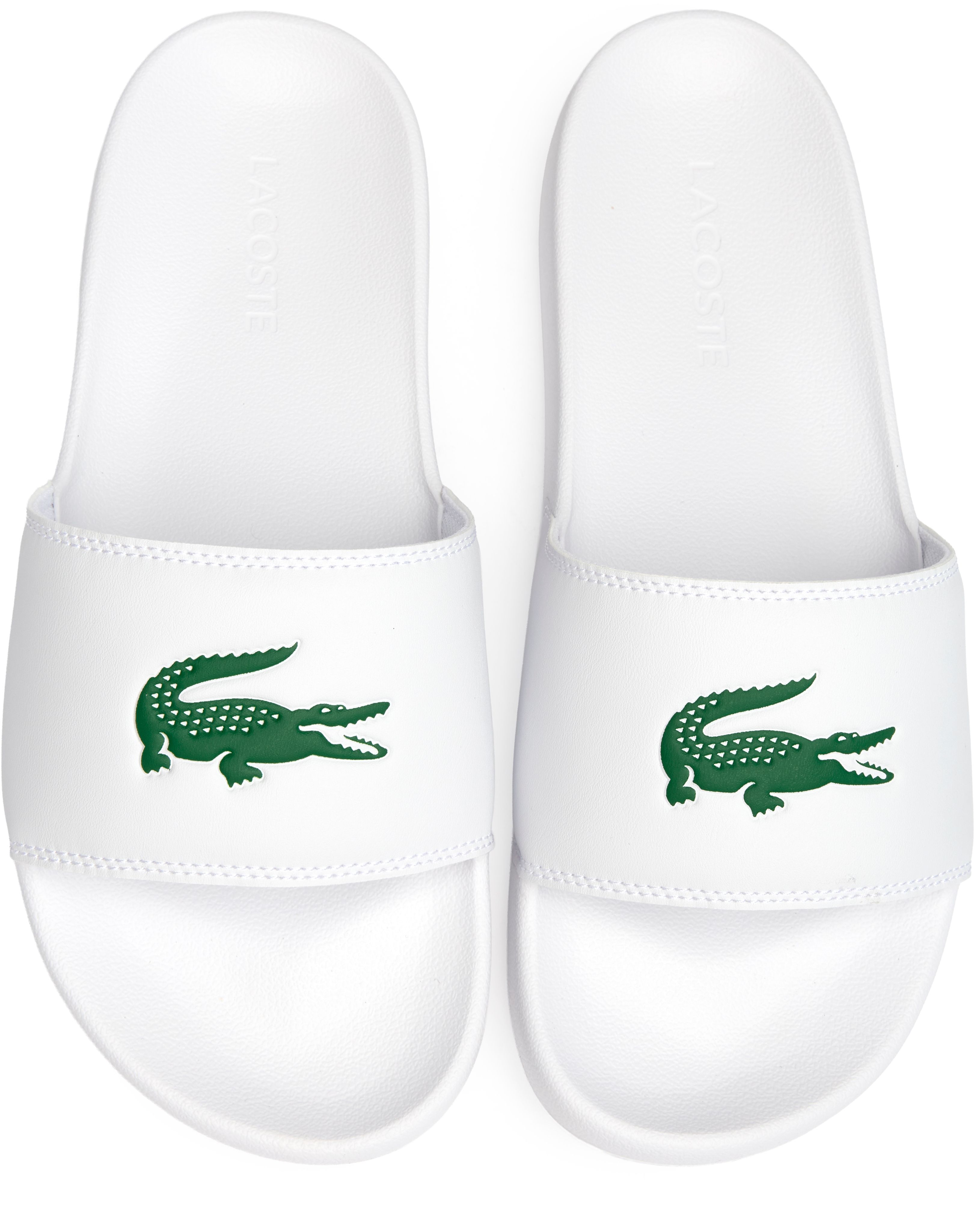 Mens Lacoste Serve Slide Sandals In White | Soletrader