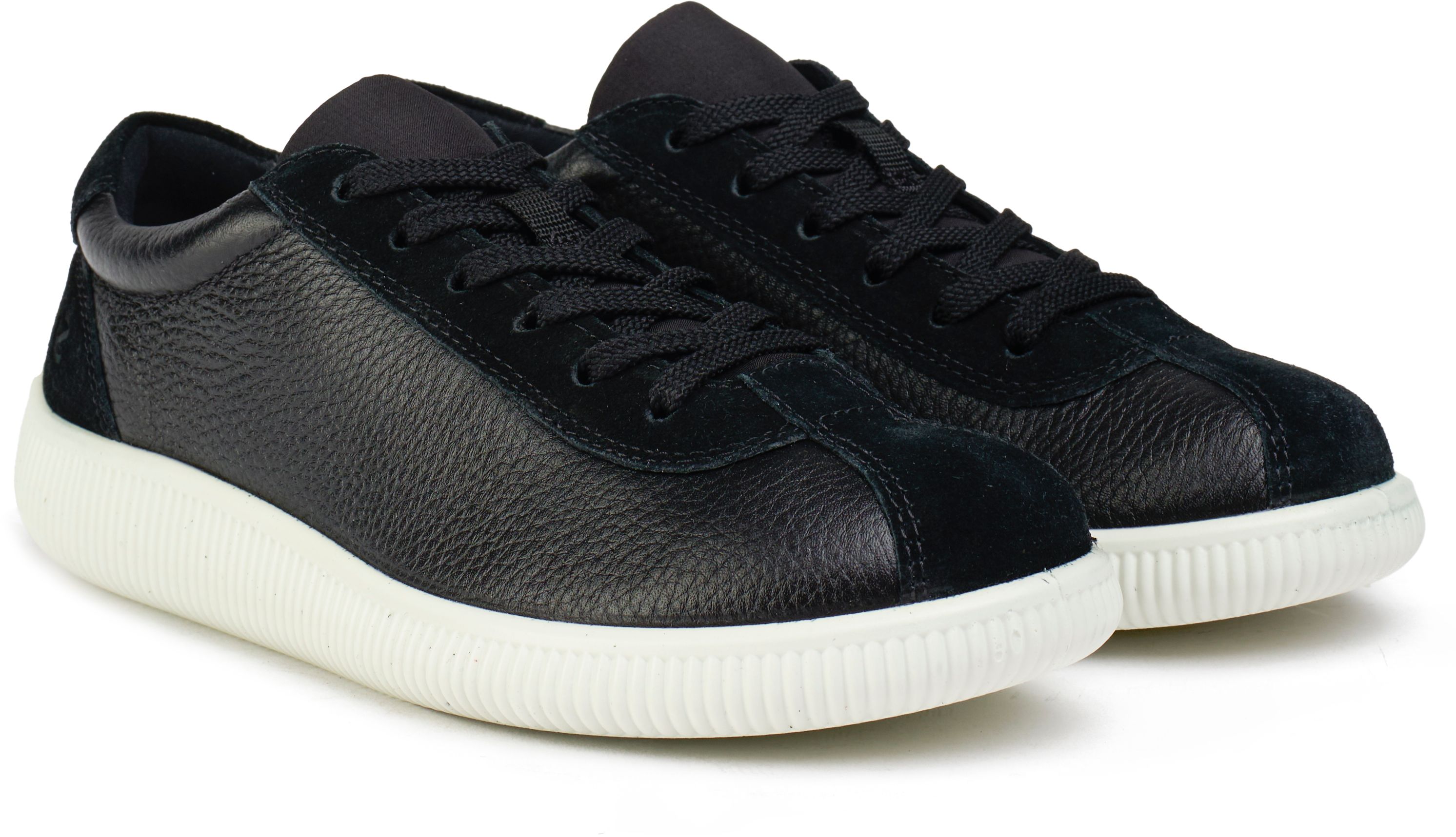 Womens Ecco Soft Zero Sneakers In Black Soletrader