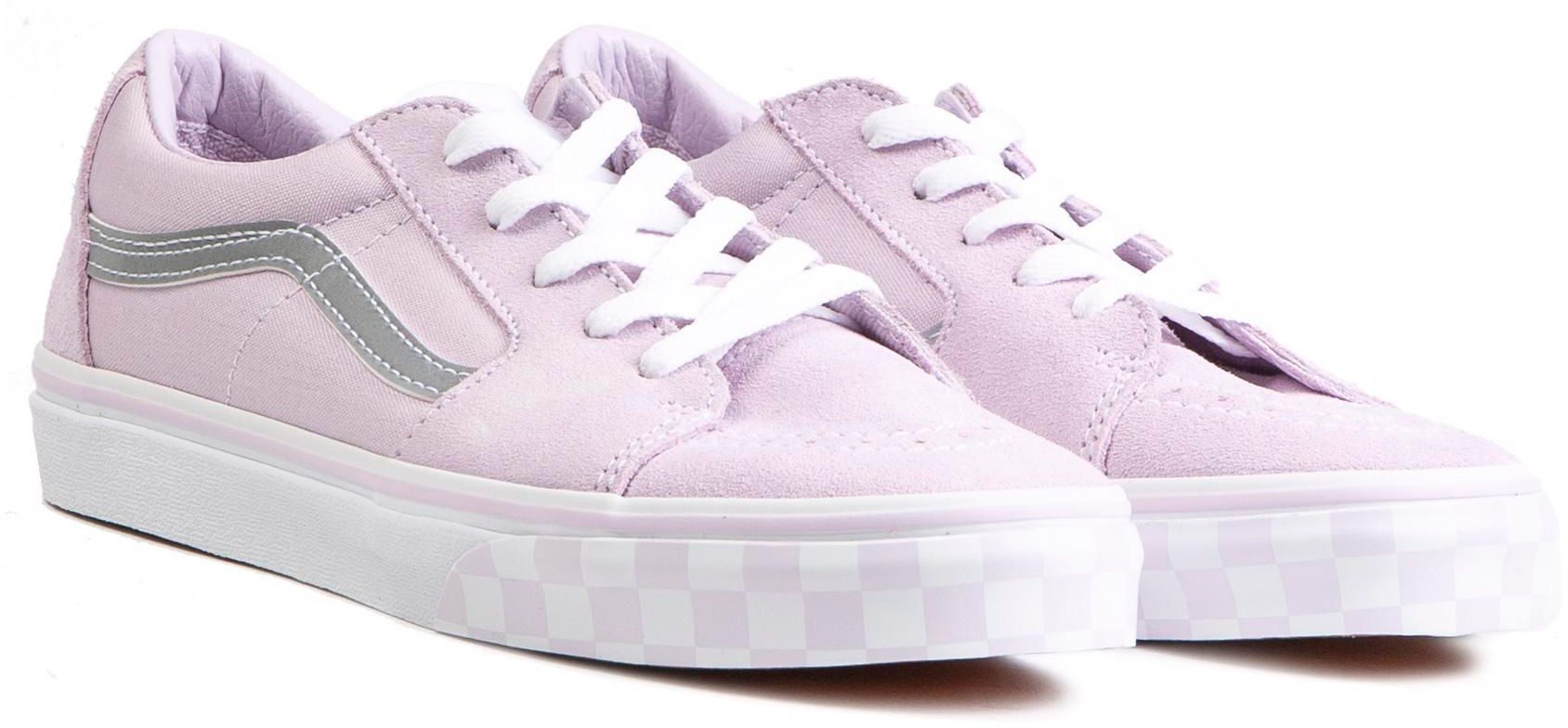 Boys Girls Vans Sk8 Low Trainers In Lavender Soletrader