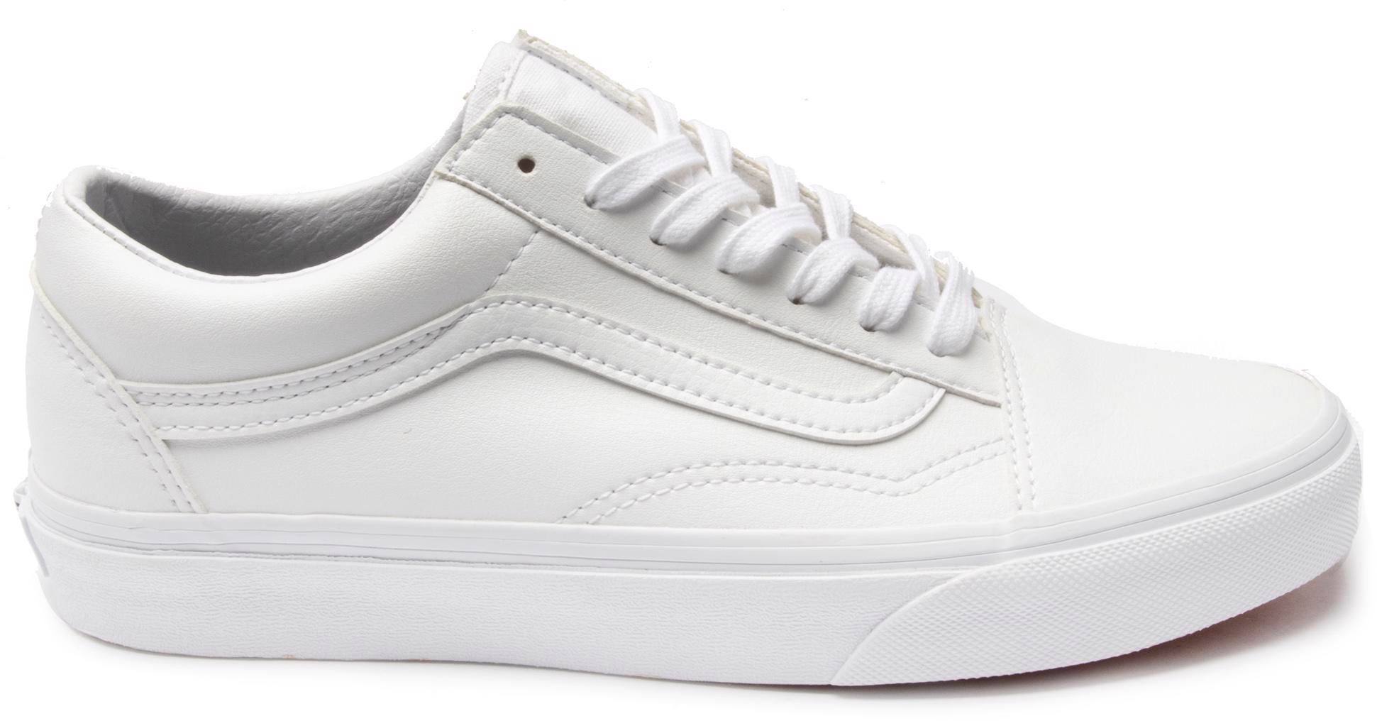 Boys Girls Vans Old Skool Trainers In White Soletrader