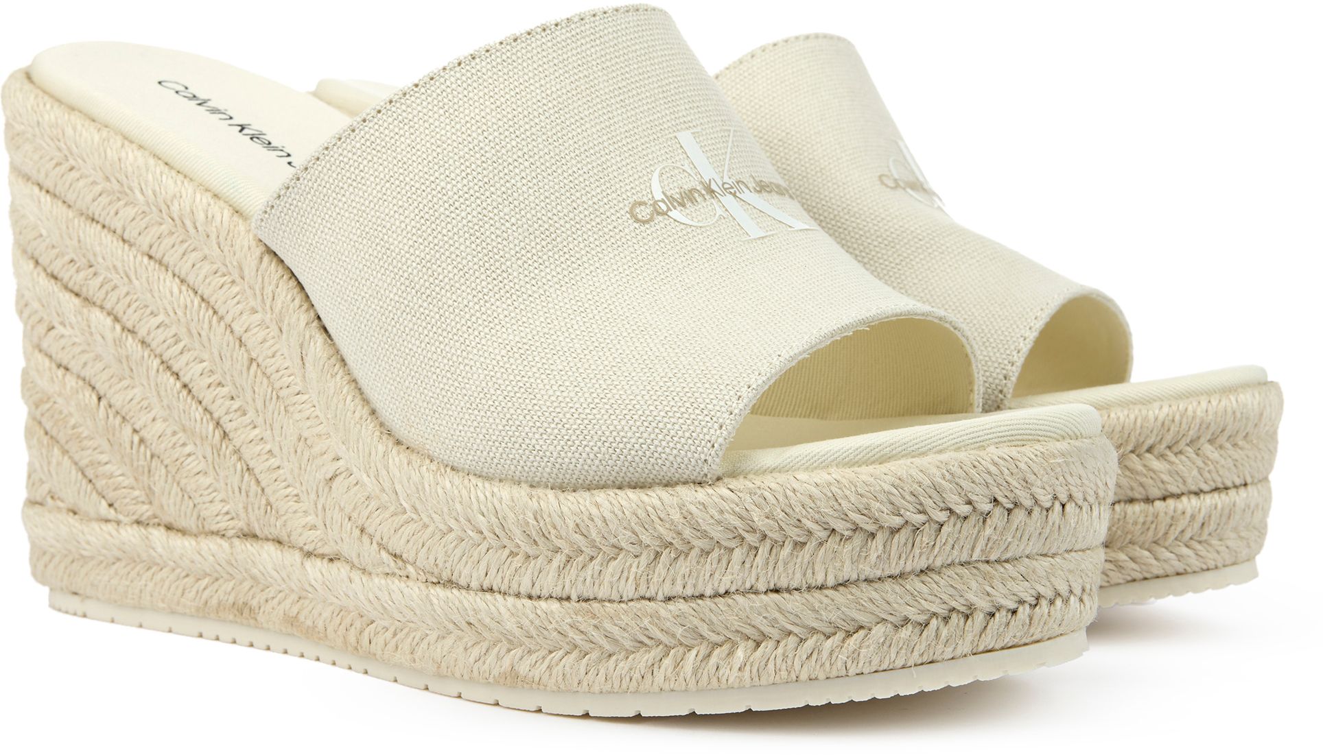 Womens Calvin Klein Espadrille Wedge Sandals In Natural Soletrader