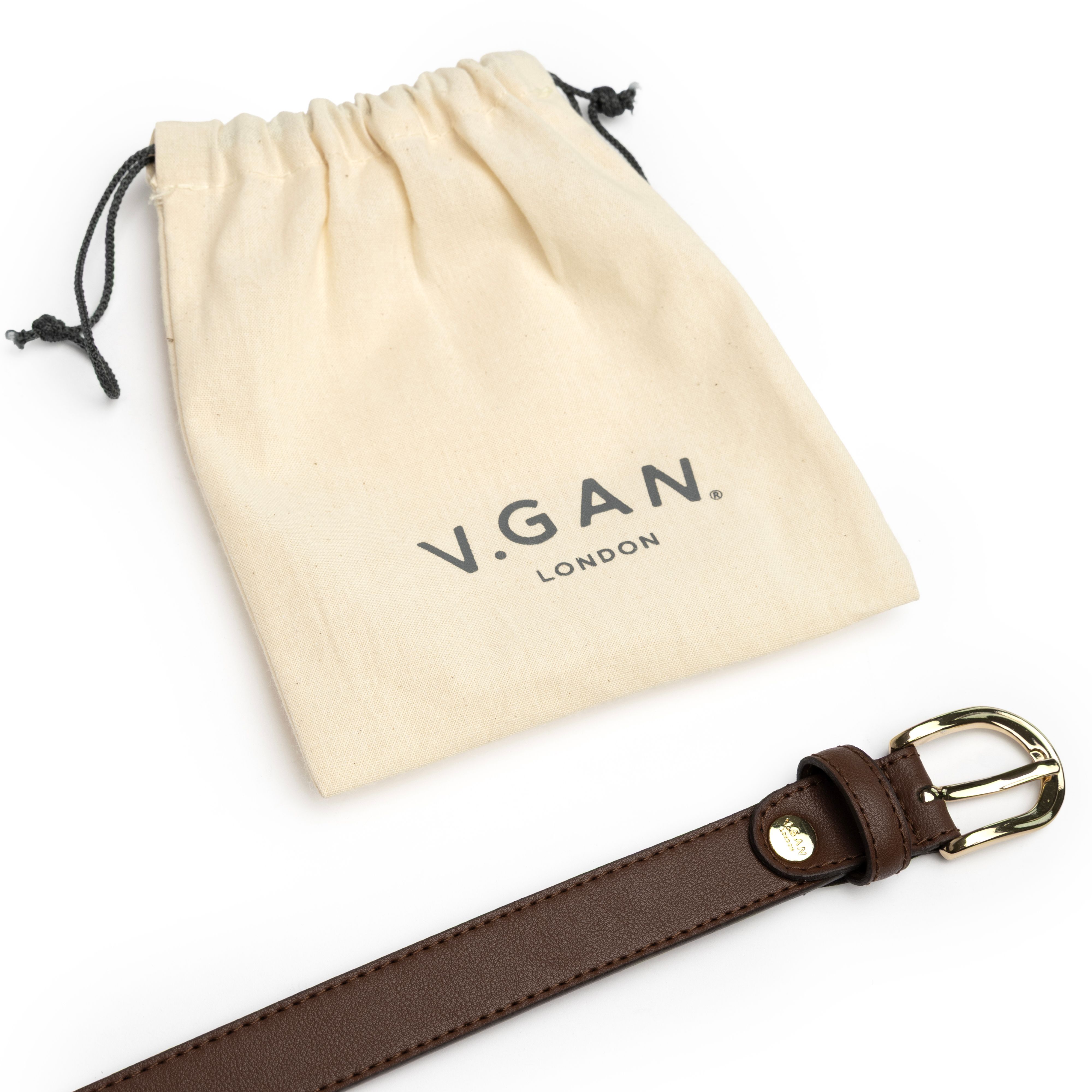 Womens V.Gan Vegan Stud Belt In Brown | Soletrader