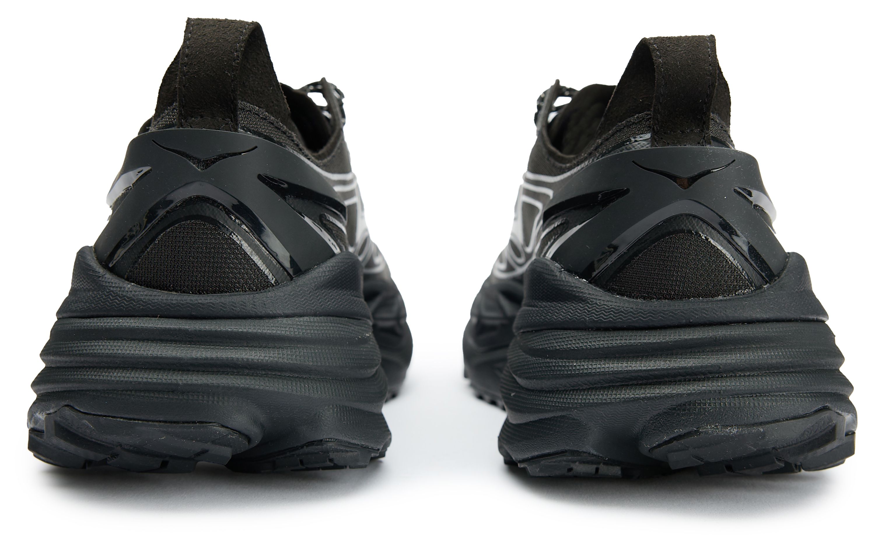 Mens Hoka Stinson One7 Sneakers In Black Silver | Soletrader