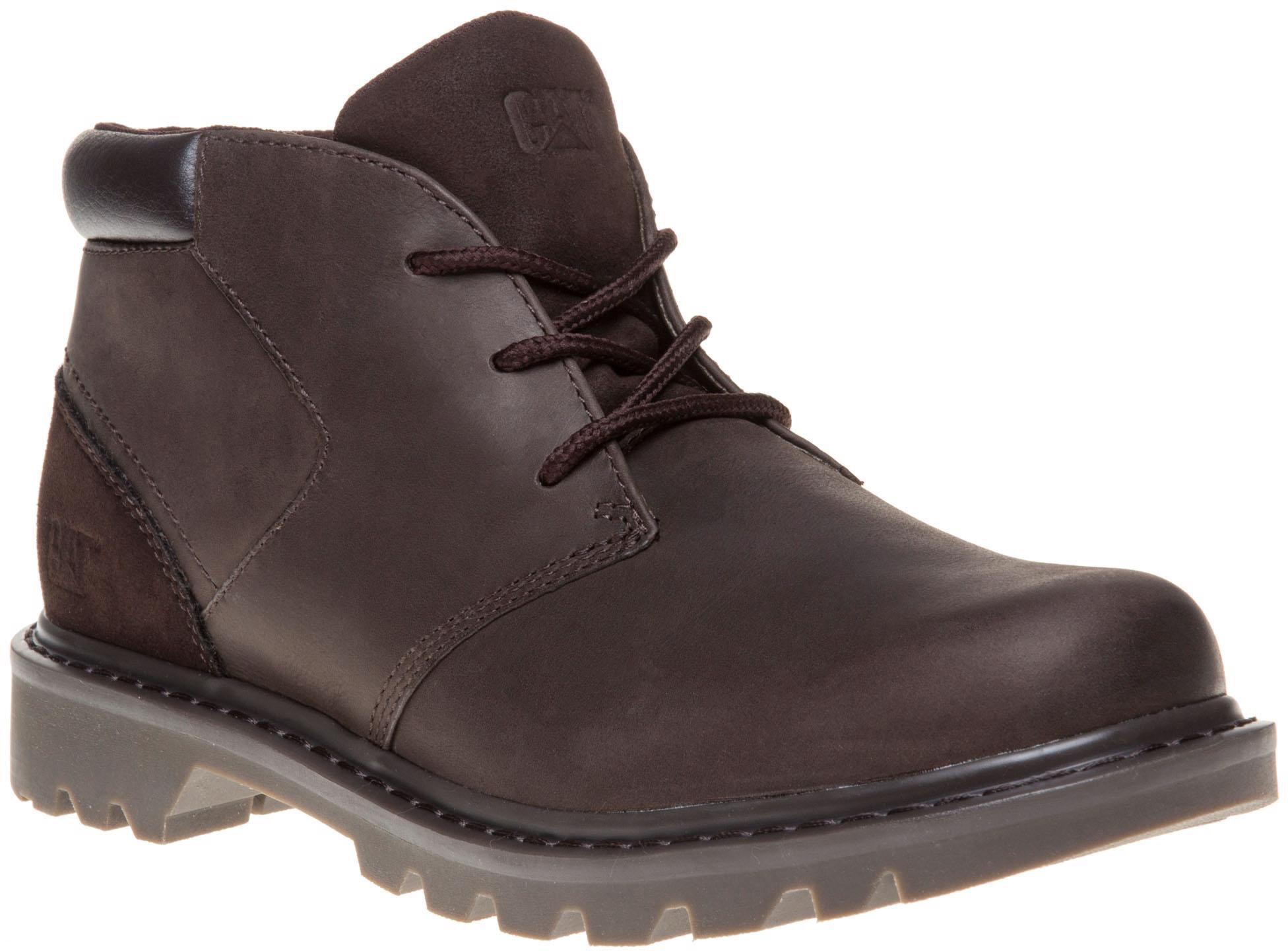 Mens Caterpillar Stout Boots In Dark Brown Soletrader