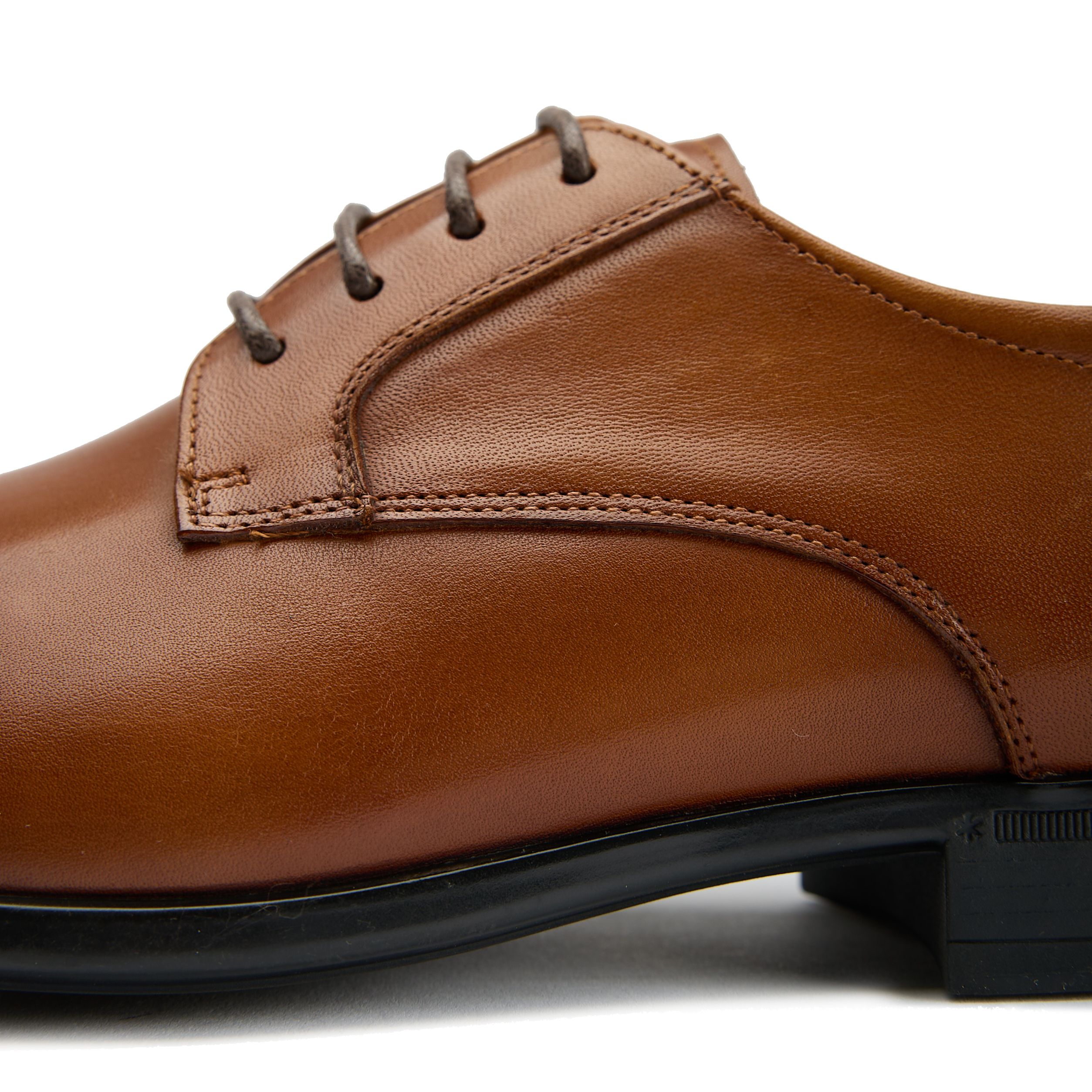 Men\'s Tan Leather Derby Shoes with Modern Sole Brown Neo Derby - where timeless polish meets modern detail  main image 3