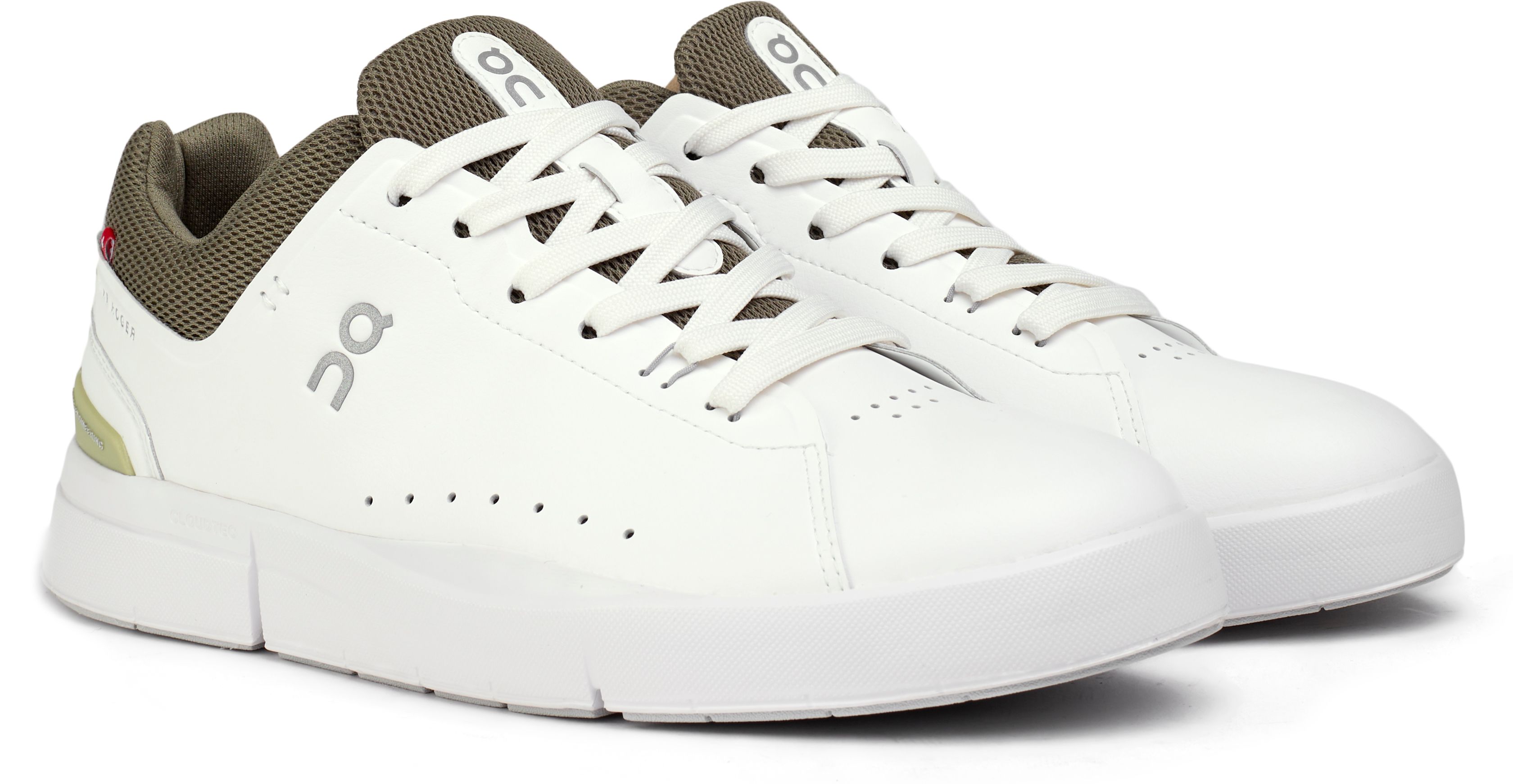 Mens On The Roger Advantage Trainers In White Olive Soletrader