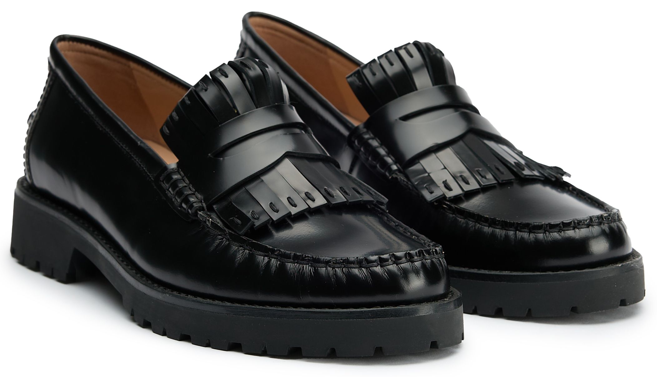 Womens Cole Haan Treena Lug Kiltie Shoes In Black | Soletrader