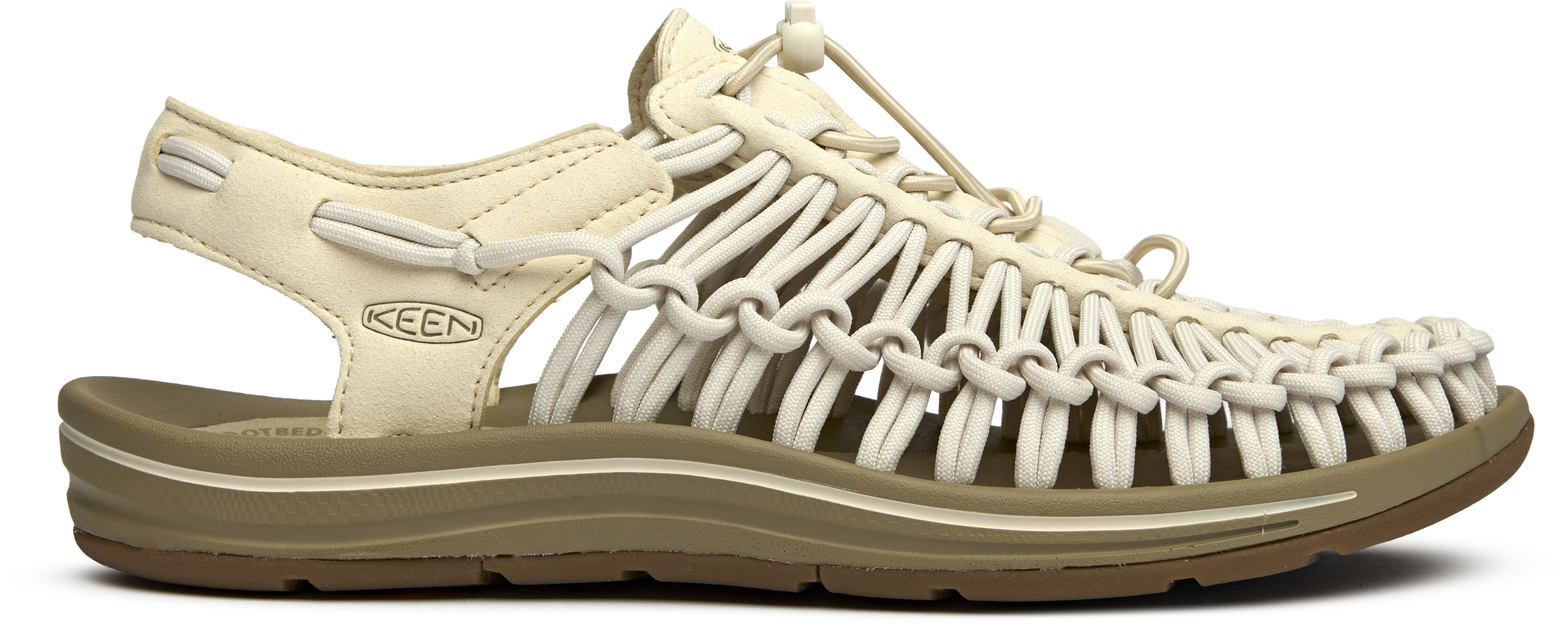 KEEN Uneek Cream White Braided ParaCord Sandals Mens 13 Suede Outdoor Fishing KEEN Mens UNEEK Paracord Braided Rope Brown Suede Waterproof  main image 4