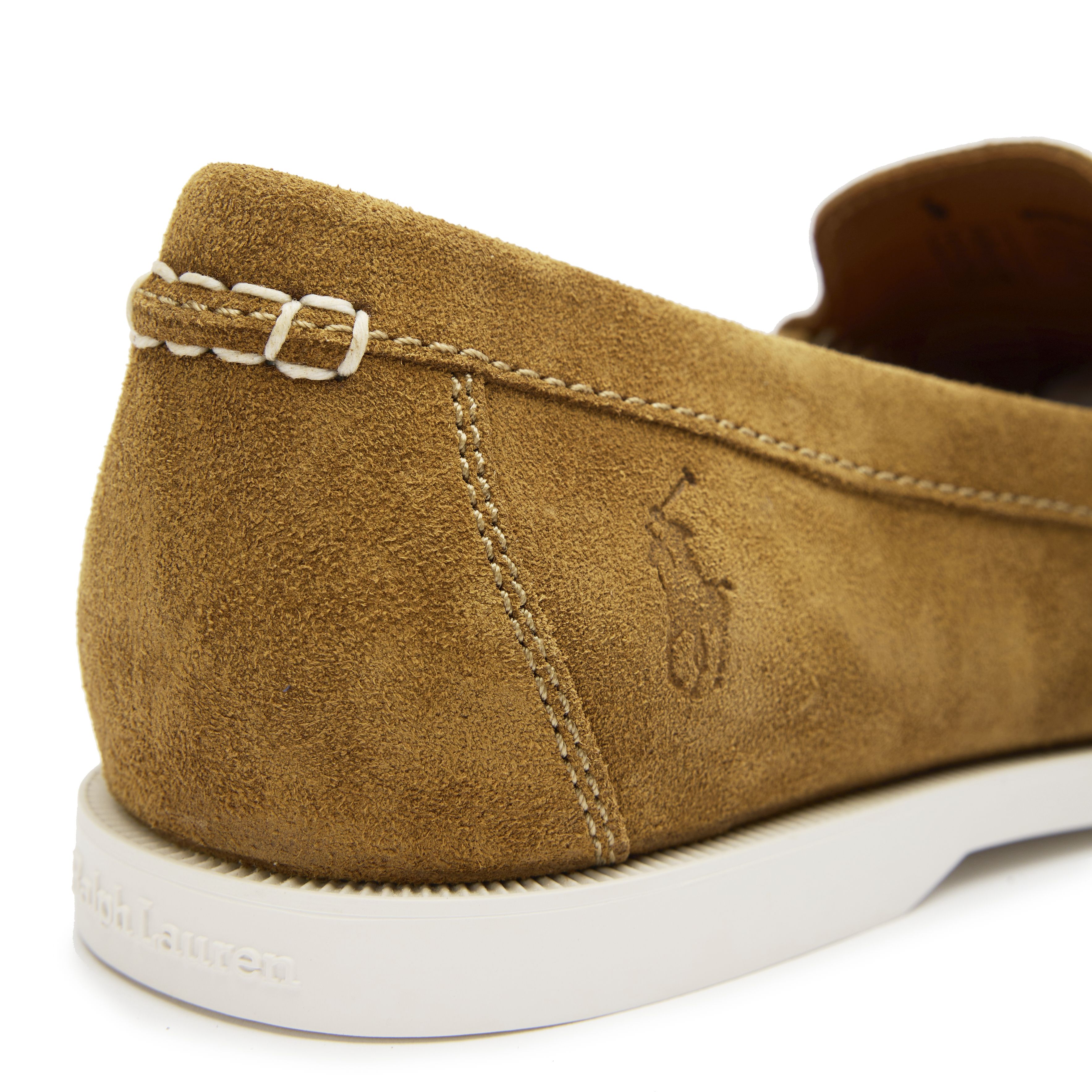 Mens Polo Ralph Lauren Merton Suede Venetian Shoes In Desert  display picture 1