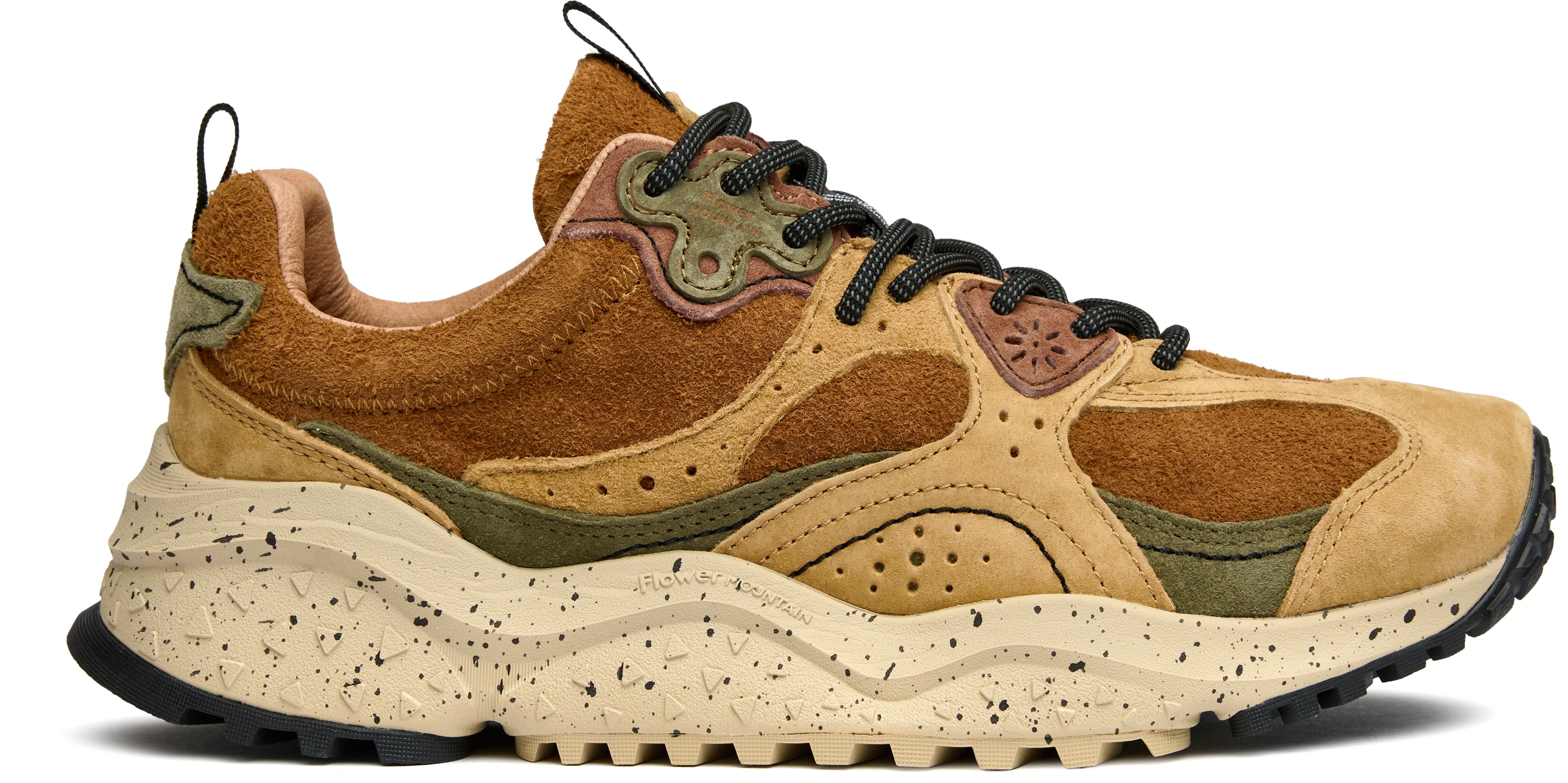 FLOWER MOUNTAIN Sneakers Yamano In Pelle Scamosciata E Tessuto – Tomaia Animalier, Soletta In Sughero – Suola Leggera Dentellata – Donna - 3