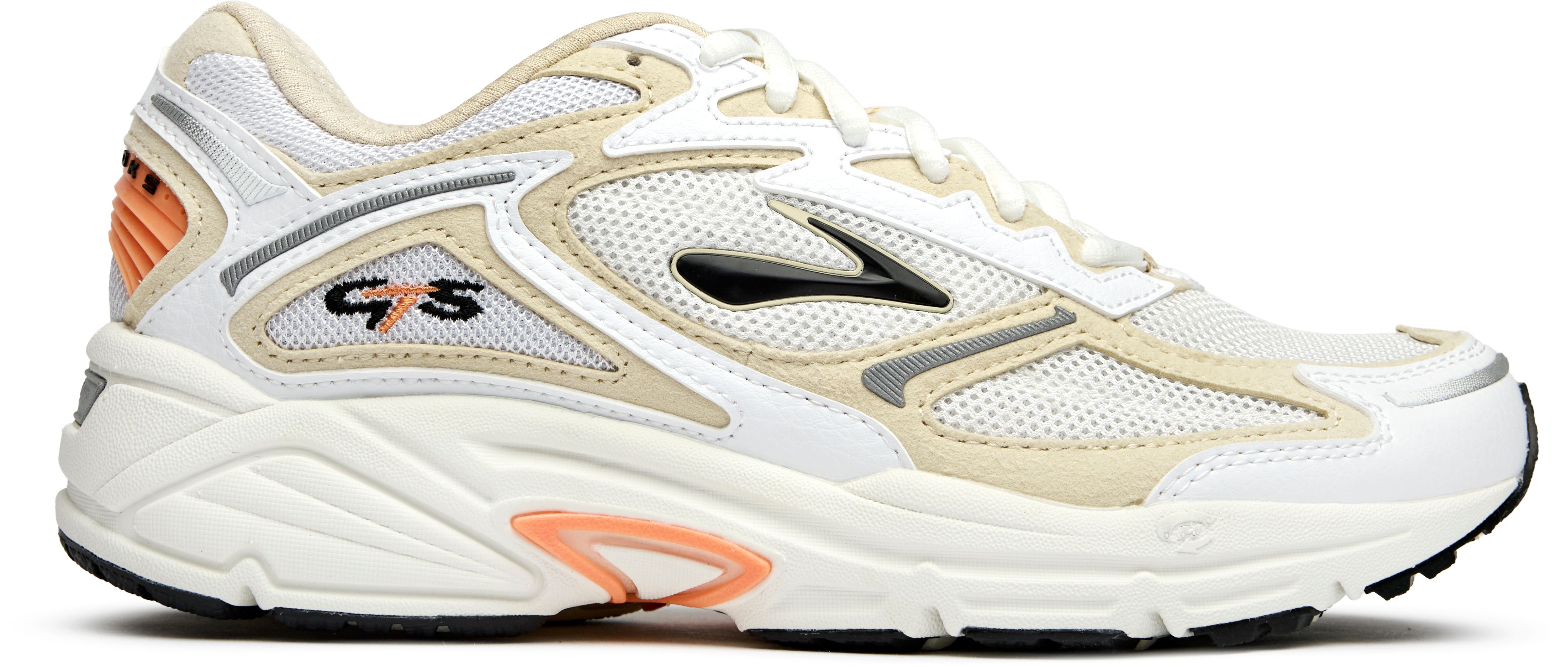 Womens Brooks Adrenaline GTS 4 Trainers In White Fog Nectarine | SOLE