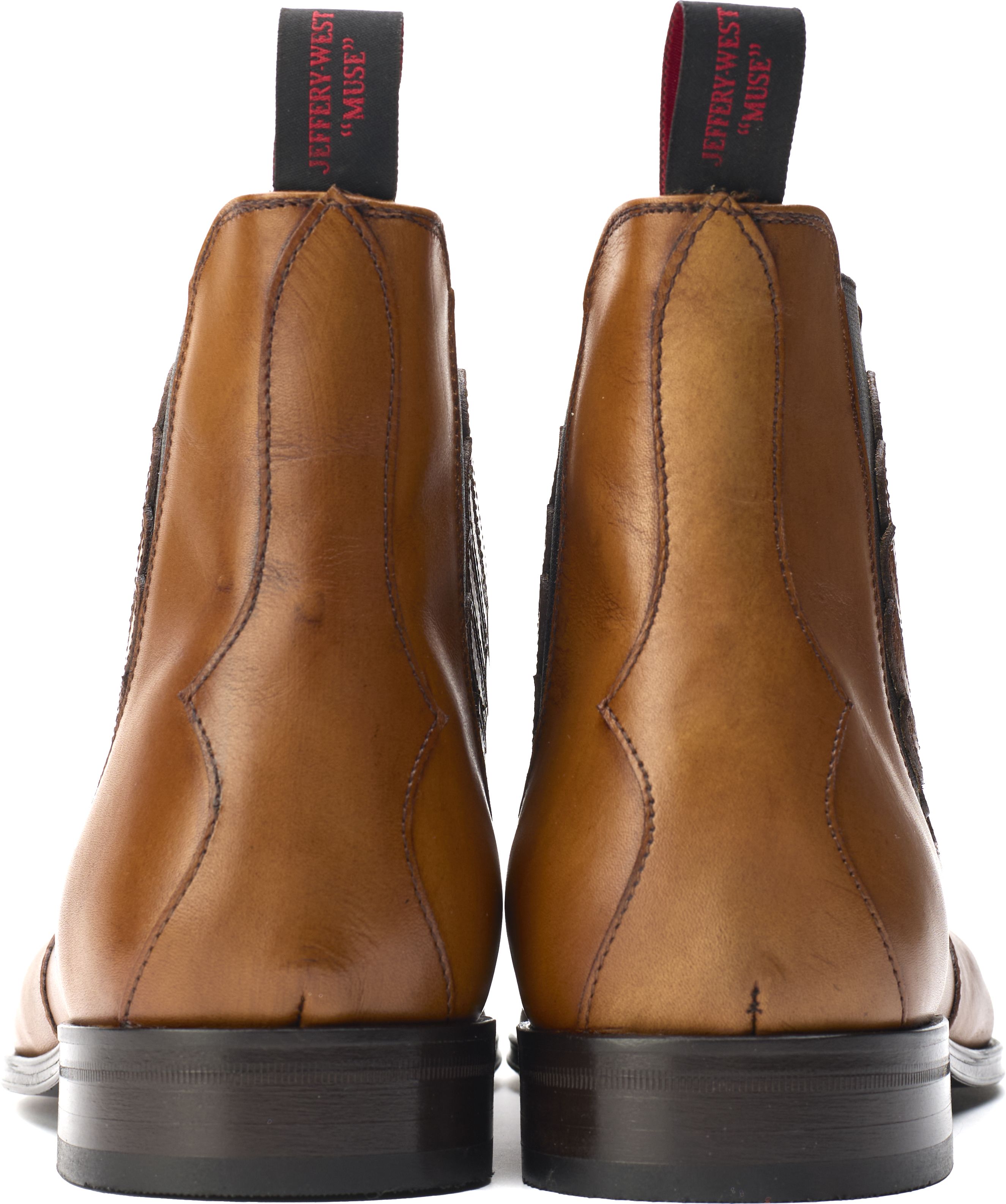 Jeffrey West Tan Chelsea Western Boots Size 9.5 Jeffery West Designer Brown Wingtip Brogue Chelsea Boots main image 4