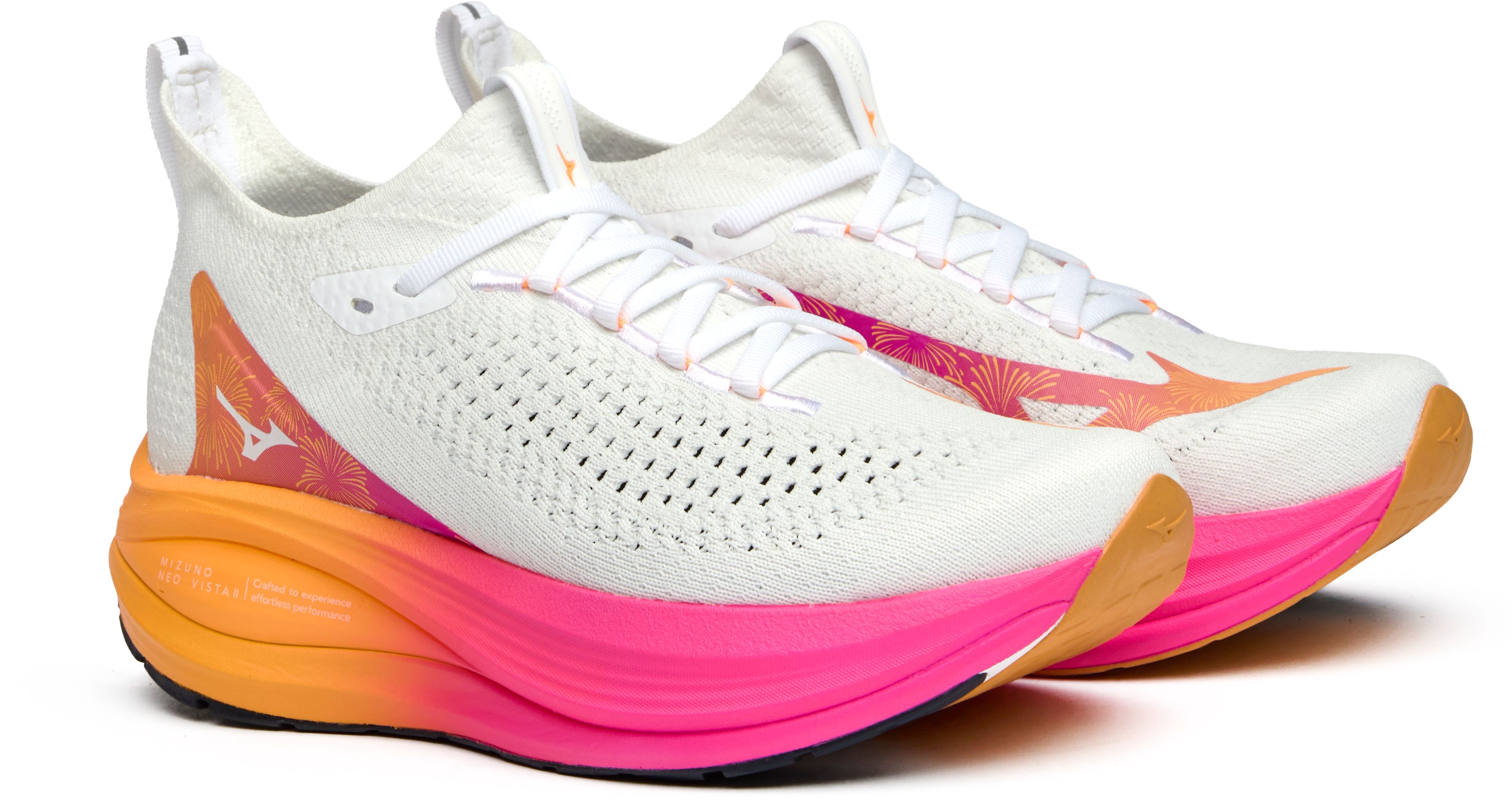 Womens Mizuno Neo Vista 2 Sneakers In White Pink | Soletrader