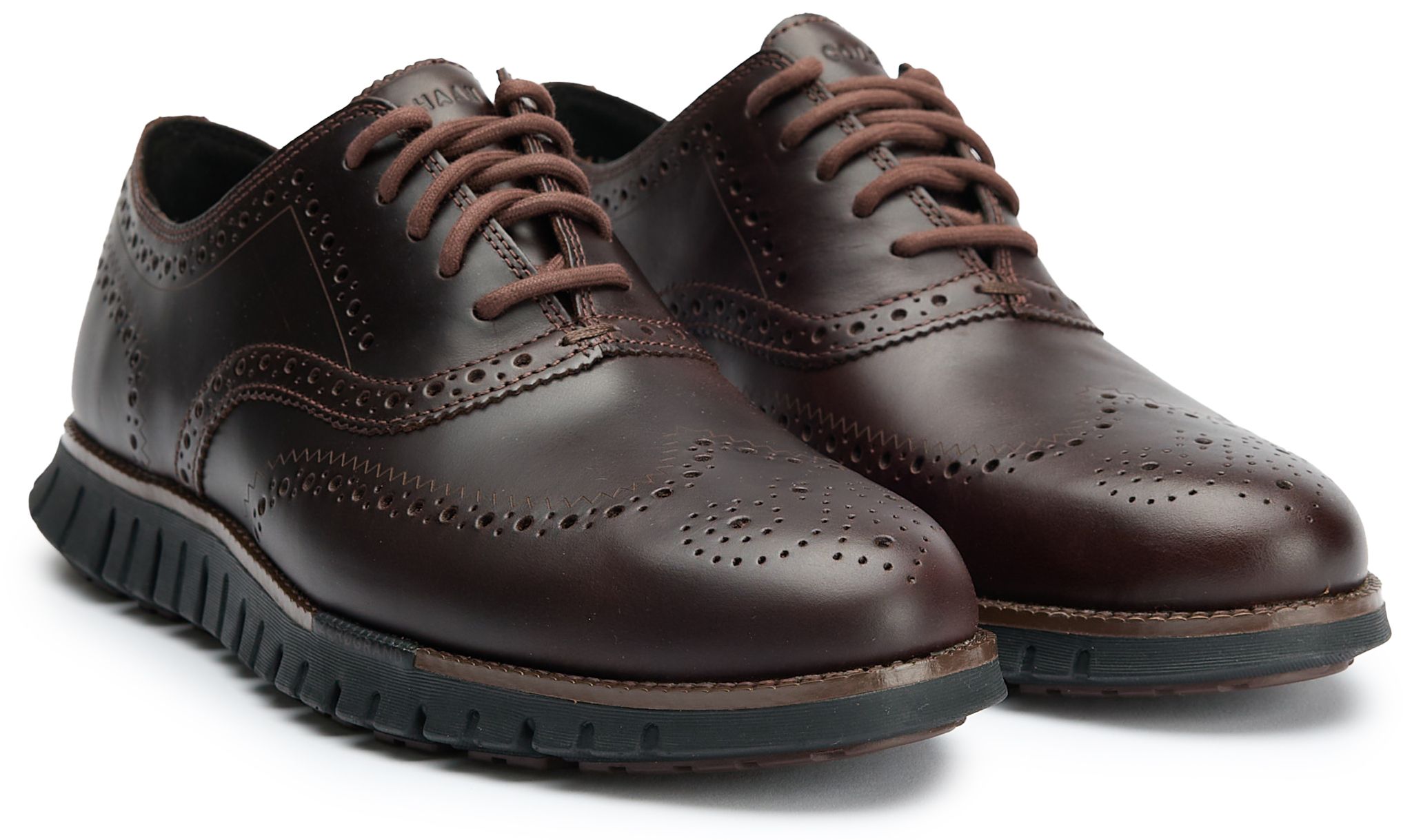 Cole Haan Men's Zergrand Remastered Lace-Up Wingtip Oxford Shoes - Madeira / Black - Size 7