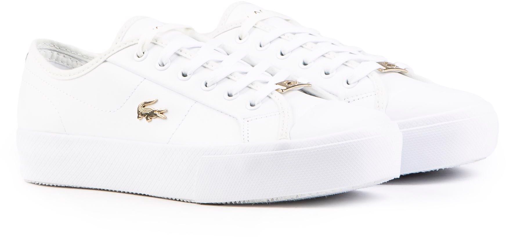 Ladies white lacoste trainers hotsell