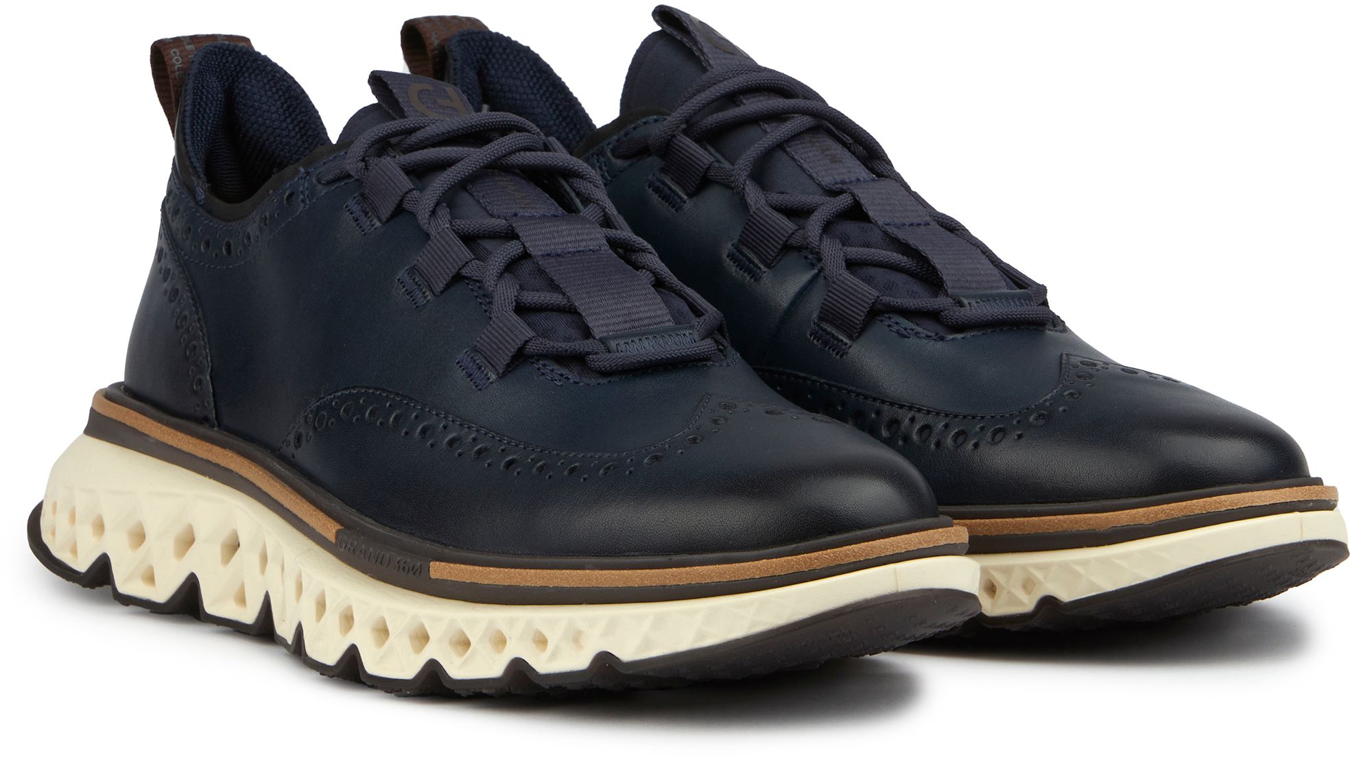 Mens Cole Haan 5.Zerogrand Wingtip Sneakers In Navy Soletrader