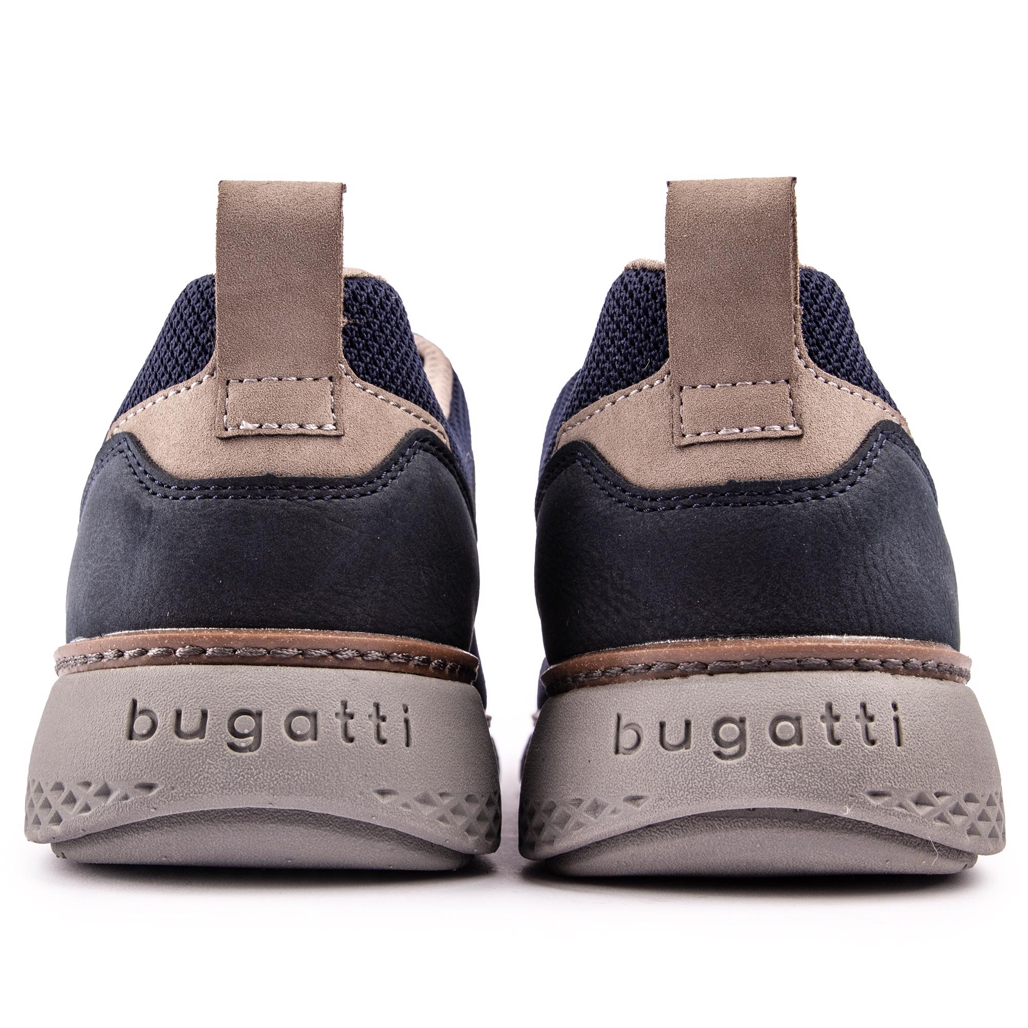 BUGATTI Mens Lightweight Knit Lace-up Shoes Blue