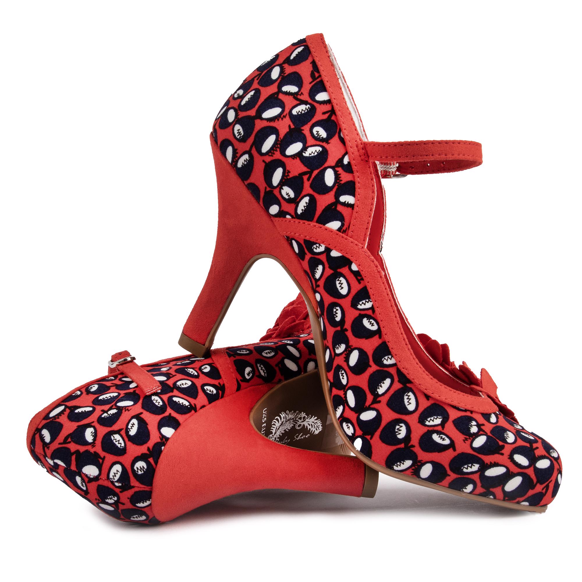 RUBY SHOO Womens Danica Heels Shoes Red