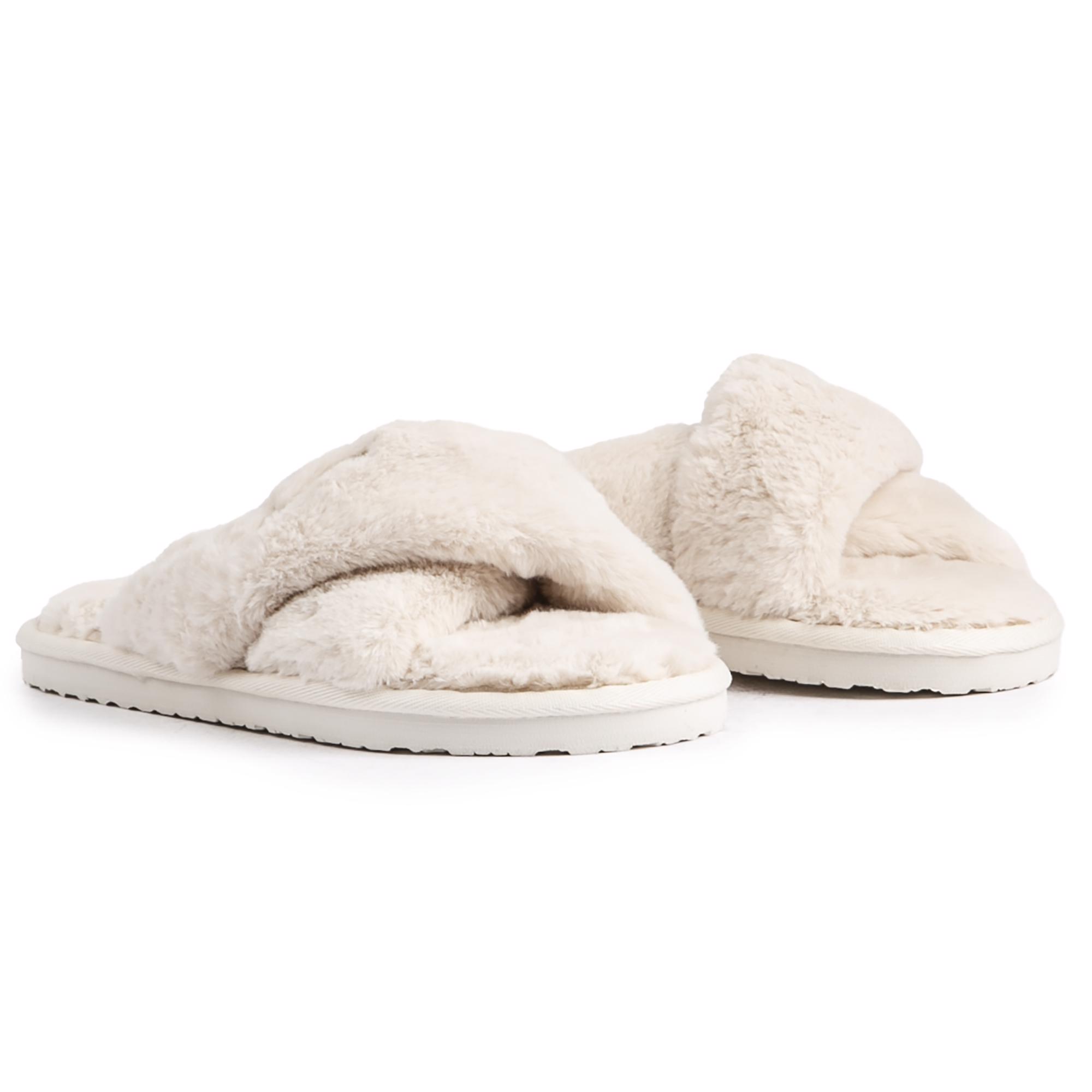 PUMA Womens Fluff X Strap Backless Mules Slippers White