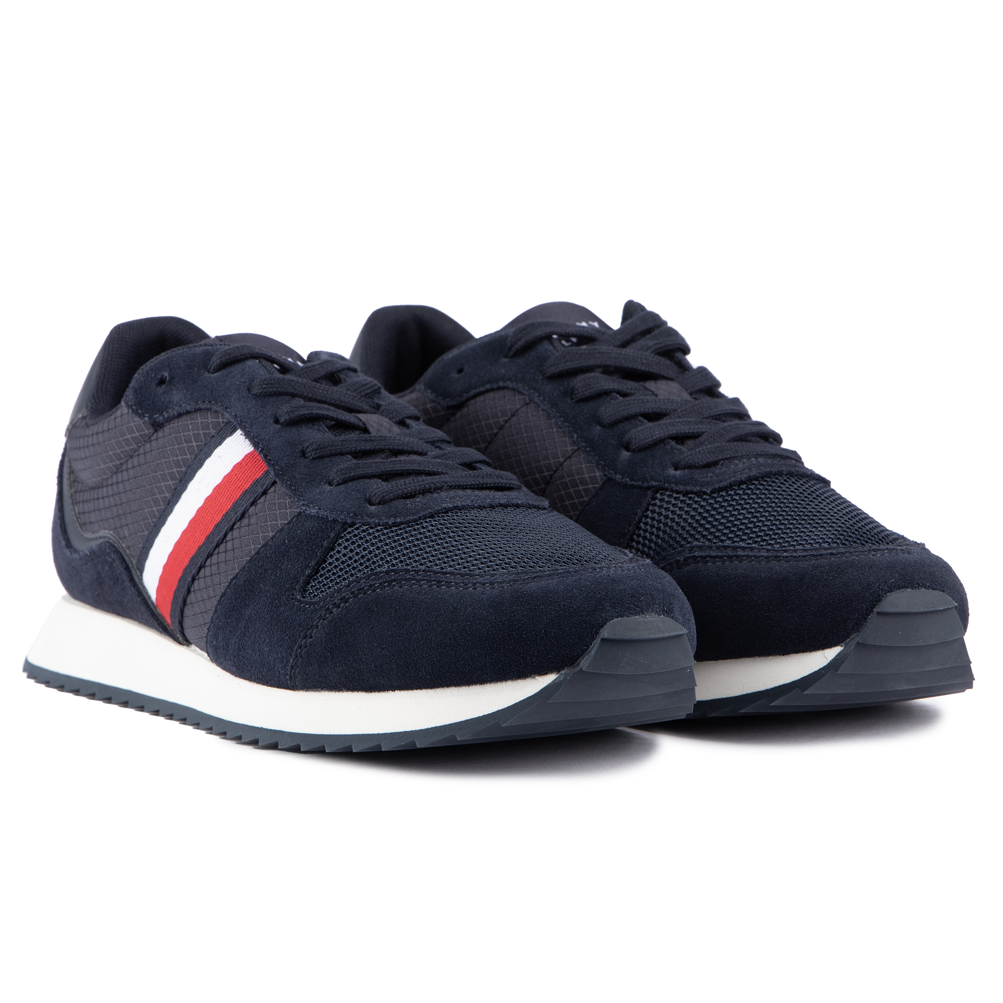 TOMMY HILFIGER Mens Runner Court Trainers Blue
