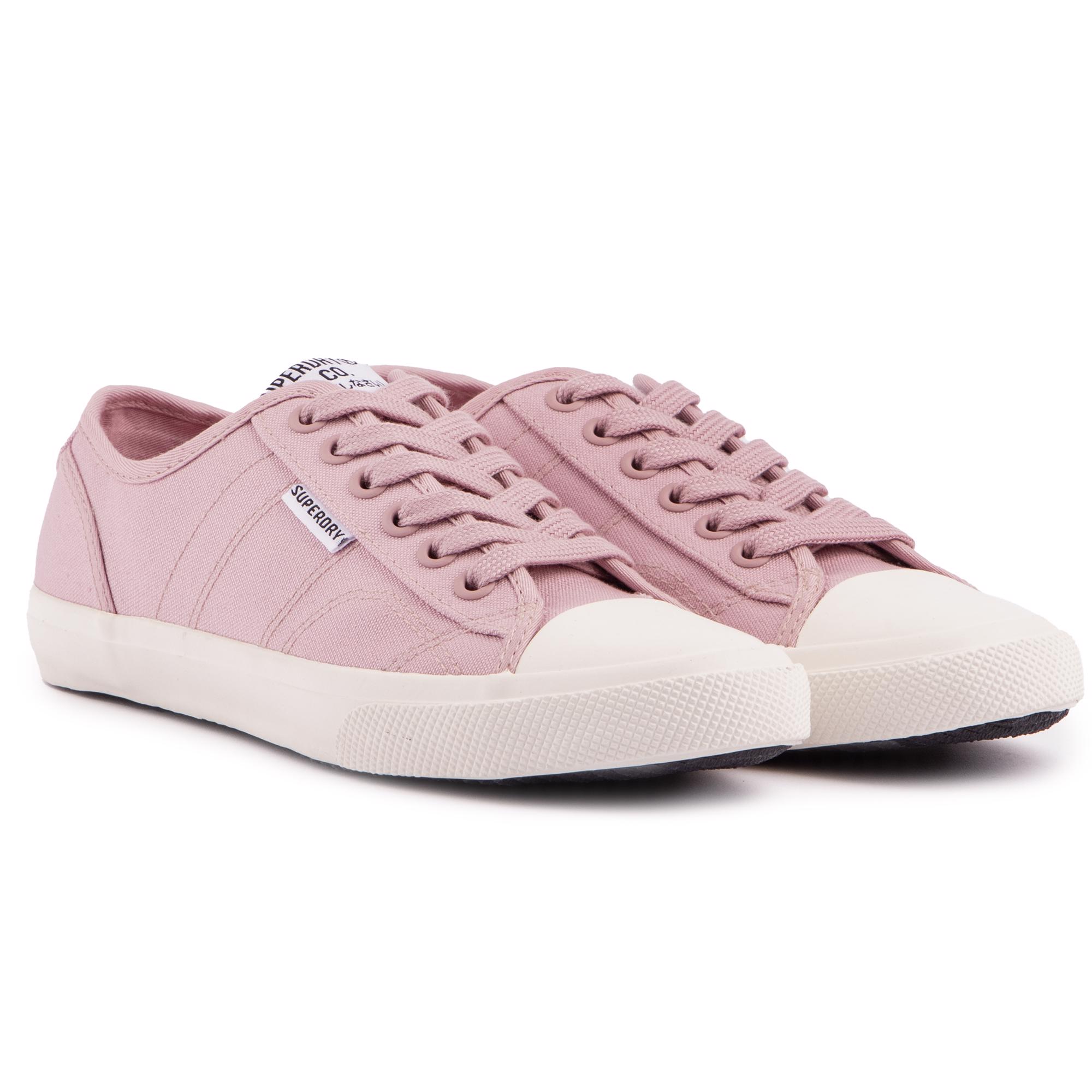 SUPERDRY Womens Classic Low Pro Vegan Plimsolls Trainers Pink